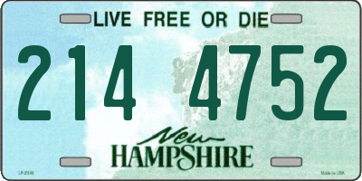 NH license plate 2144752