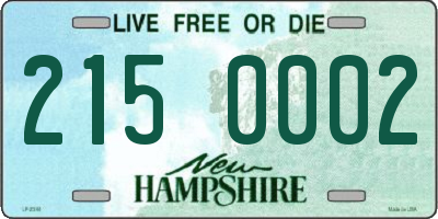 NH license plate 2150002