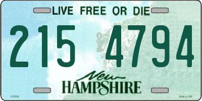 NH license plate 2154794