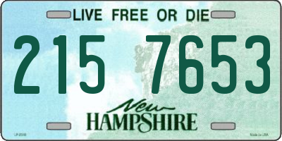 NH license plate 2157653