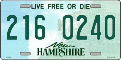 NH license plate 2160240