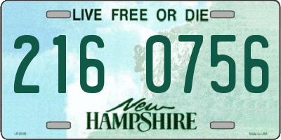 NH license plate 2160756