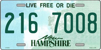 NH license plate 2167008