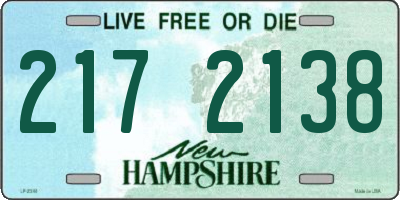 NH license plate 2172138