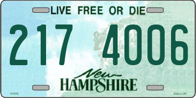 NH license plate 2174006