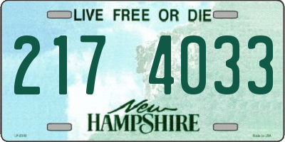 NH license plate 2174033