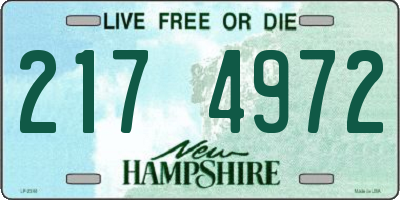 NH license plate 2174972