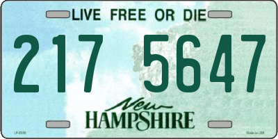 NH license plate 2175647