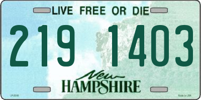 NH license plate 2191403