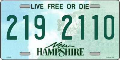 NH license plate 2192110