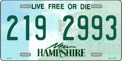 NH license plate 2192993