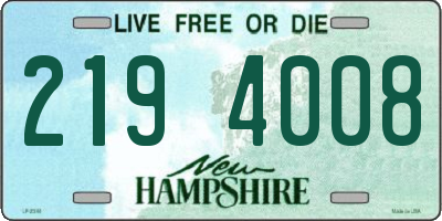 NH license plate 2194008