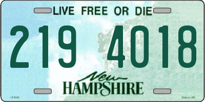 NH license plate 2194018