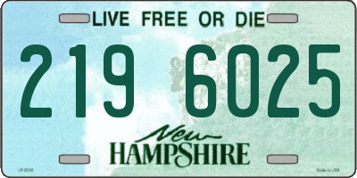 NH license plate 2196025