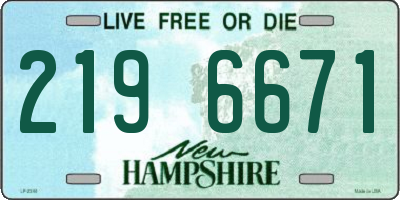 NH license plate 2196671