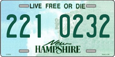 NH license plate 2210232