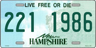 NH license plate 2211986