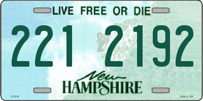 NH license plate 2212192