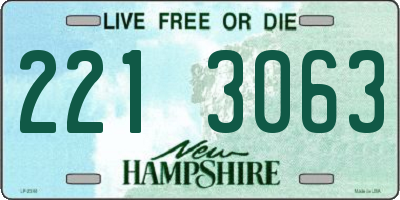 NH license plate 2213063