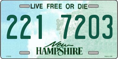 NH license plate 2217203