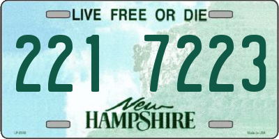 NH license plate 2217223