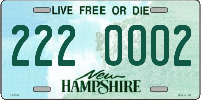 NH license plate 2220002