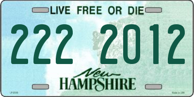 NH license plate 2222012