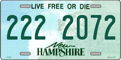 NH license plate 2222072