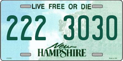 NH license plate 2223030