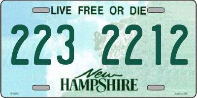 NH license plate 2232212