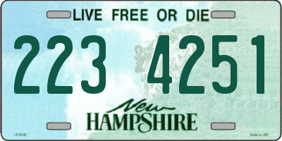 NH license plate 2234251