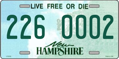 NH license plate 2260002