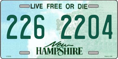 NH license plate 2262204