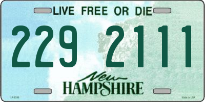 NH license plate 2292111