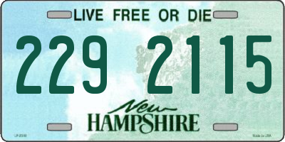 NH license plate 2292115