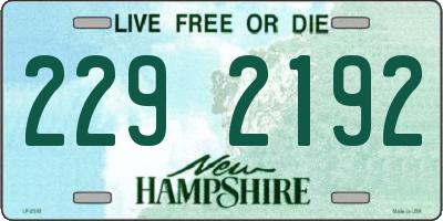 NH license plate 2292192