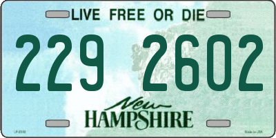 NH license plate 2292602