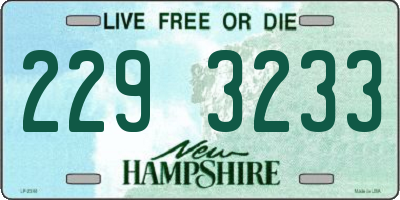 NH license plate 2293233