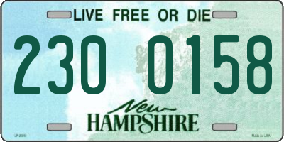 NH license plate 2300158
