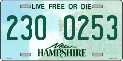 NH license plate 2300253