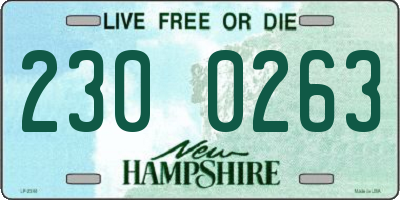 NH license plate 2300263