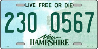 NH license plate 2300567