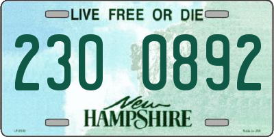 NH license plate 2300892