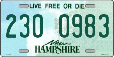 NH license plate 2300983