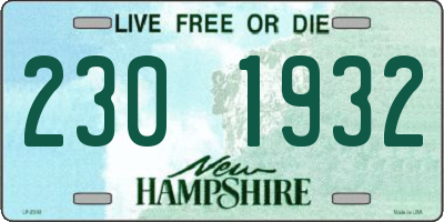 NH license plate 2301932