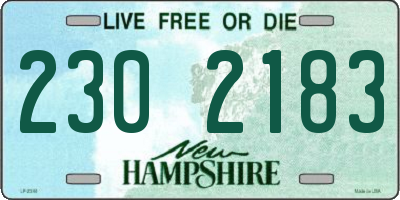NH license plate 2302183