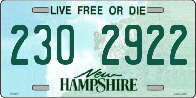 NH license plate 2302922