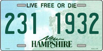 NH license plate 2311932
