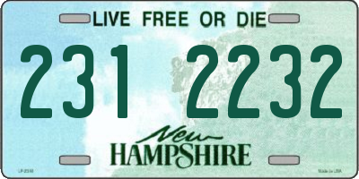 NH license plate 2312232