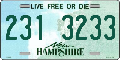 NH license plate 2313233